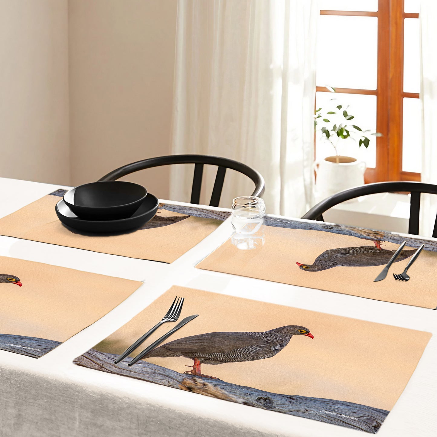 Red-billed Francolin Placemats by Annette Heymans