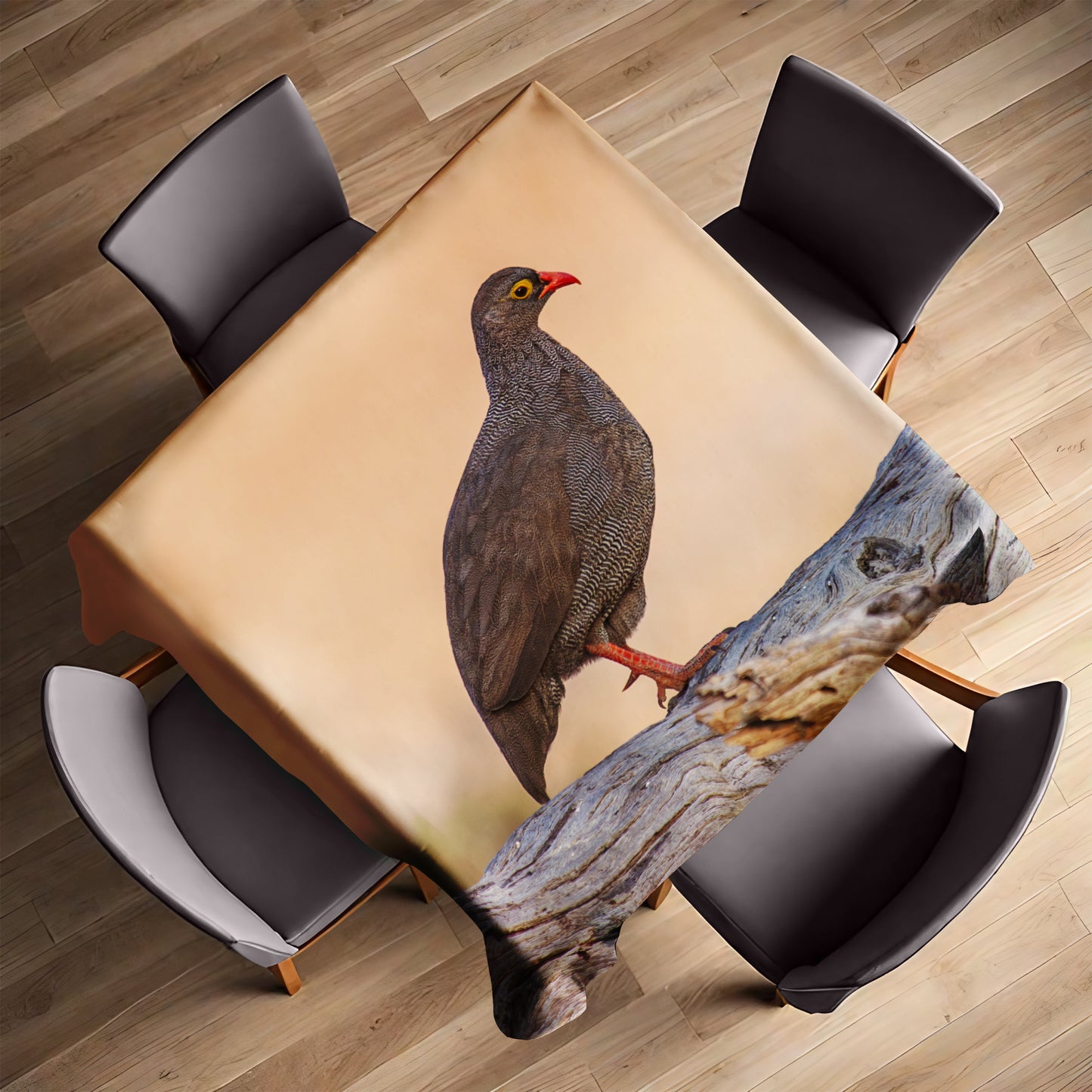 Red-billed Francolin Square Tablecloth by Annette Heymans