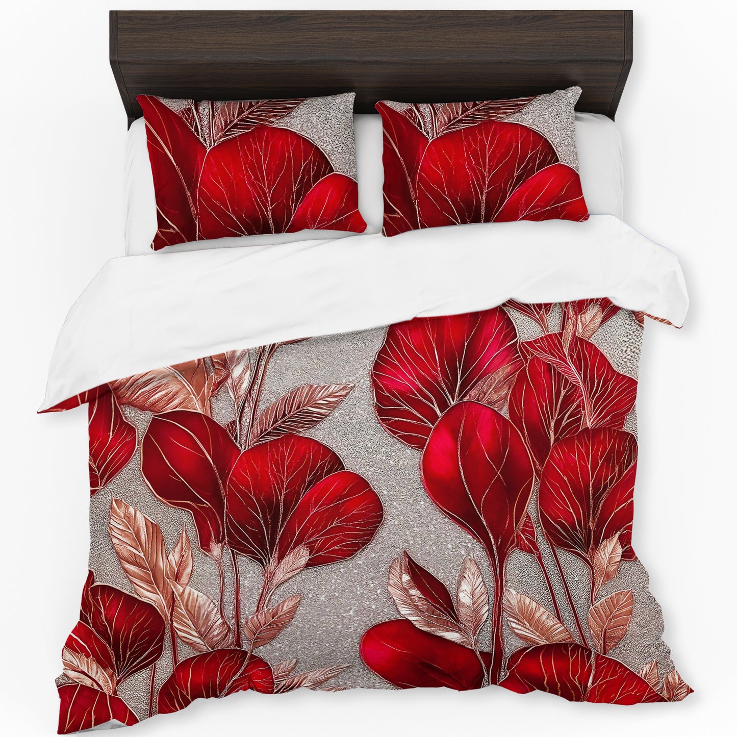 Red Blossoms Duvet Cover Set
