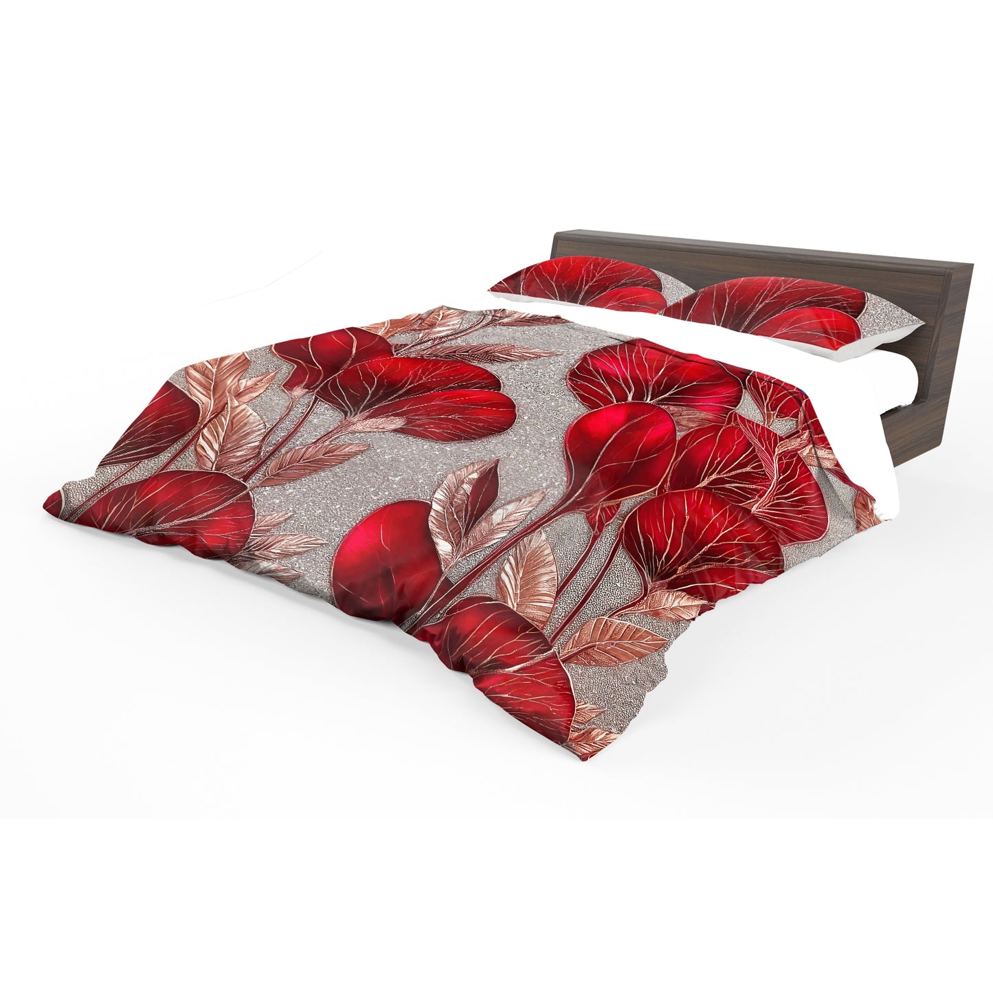 Red Blossoms Duvet Cover Set