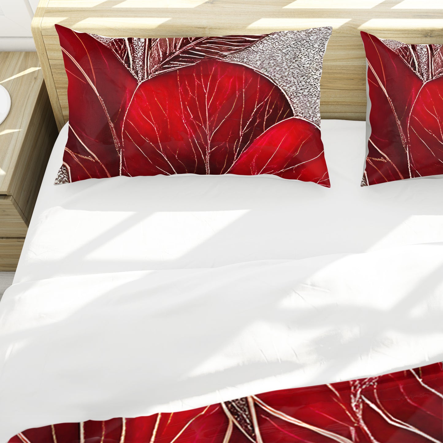 Red Blossoms Duvet Cover Set