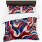 Red Brown and Navy Swirls Duvet Cover Set