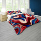 Red Brown and Navy Swirls Duvet Cover Set