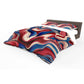 Red Brown and Navy Swirls Duvet Cover Set