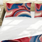 Red Brown and Navy Swirls Duvet Cover Set