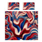 Red Brown and Navy Swirls Duvet Cover Set
