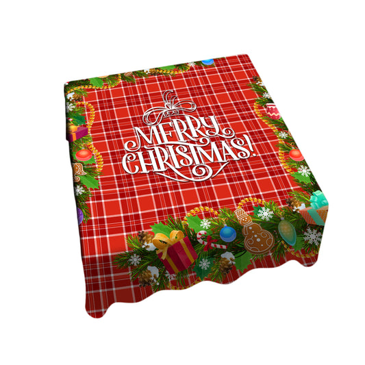 Red Check Christmas Square Tablecloth