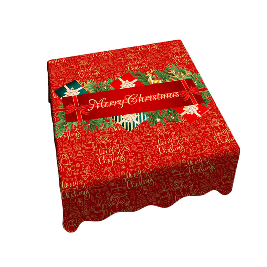 Red Christmas Square Tablecloth