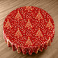 Red Christmas Tree Round Tablecloth