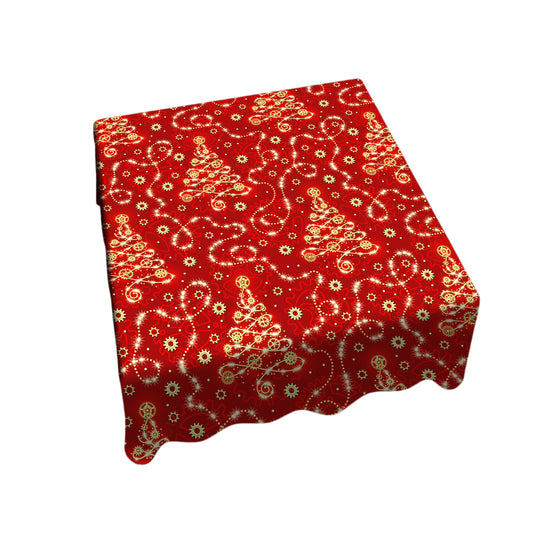 Red Christmas Tree Square Tablecloth