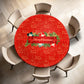 Red Doodle Christmas Round Tablecloth