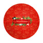 Red Doodle Christmas Round Tablecloth