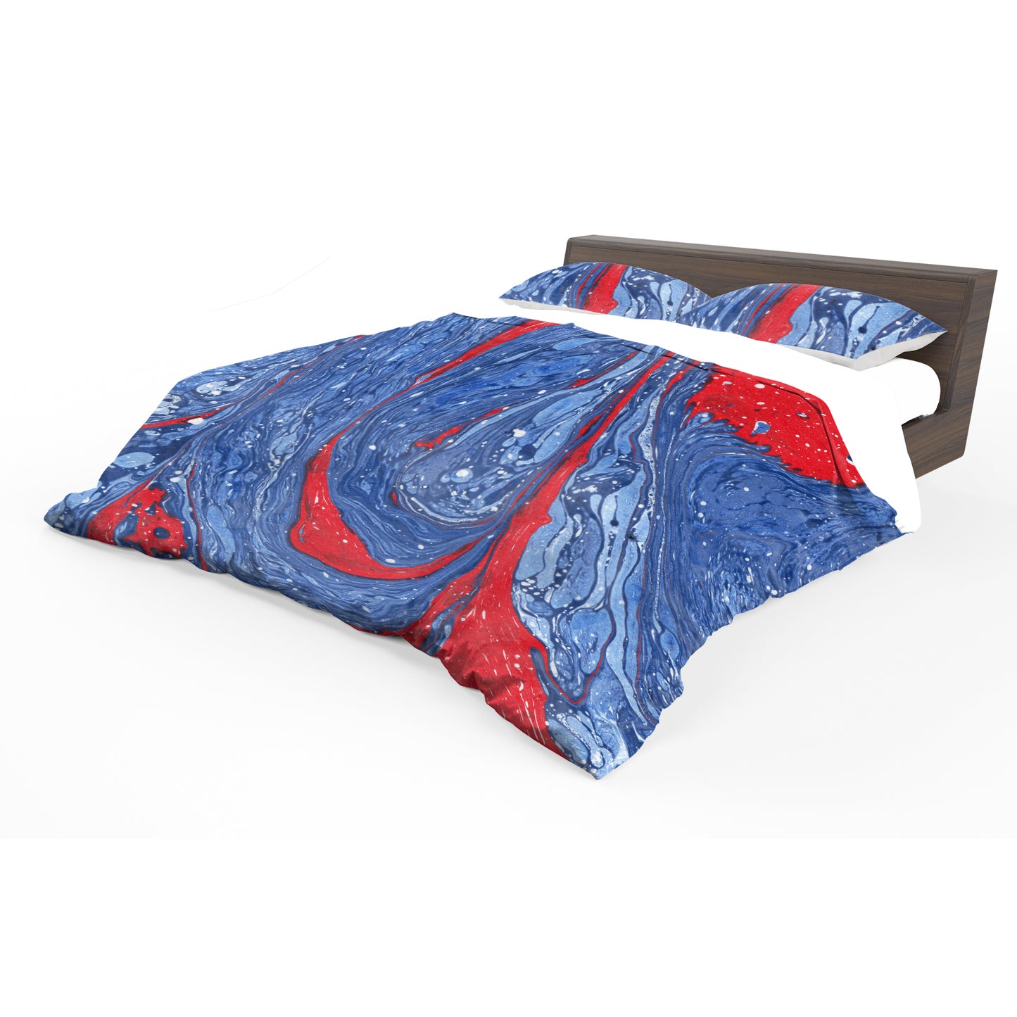 Red Flow Aquamarine Currents Duvet Cover Set