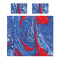 Red Flow Aquamarine Currents Duvet Cover Set