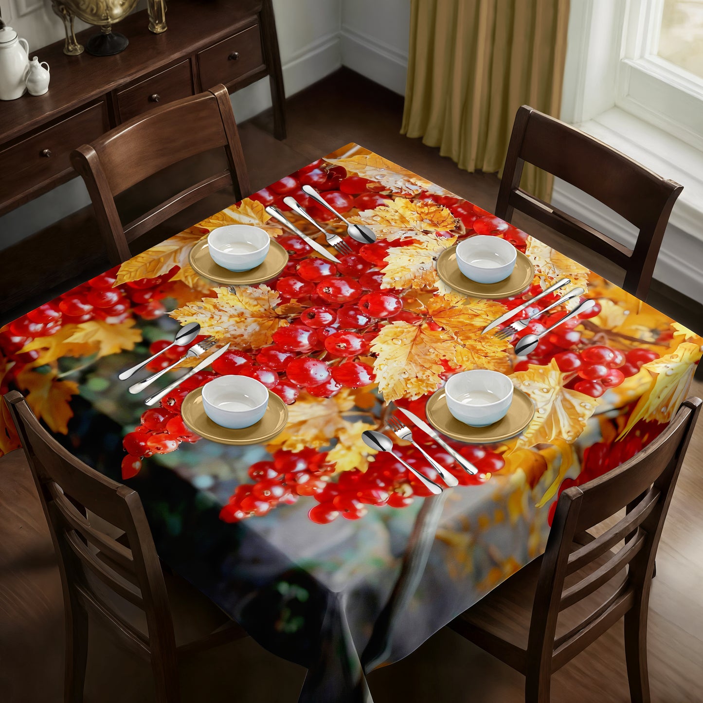 Red Grapes Square Tablecloth