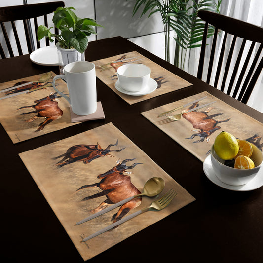 Red Hartebeest Placemats by Fanie Heymans