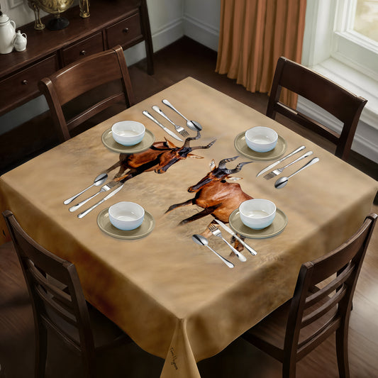 Red Hartebeest Square Tablecloth by Fanie Heymans