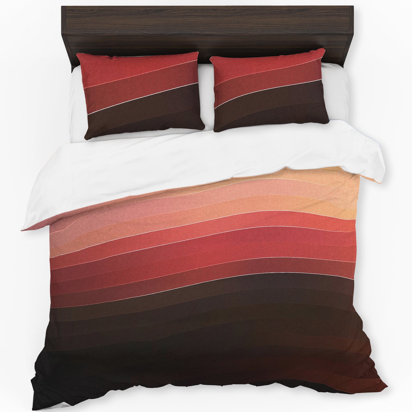 Red Horizon Duvet Cover Set