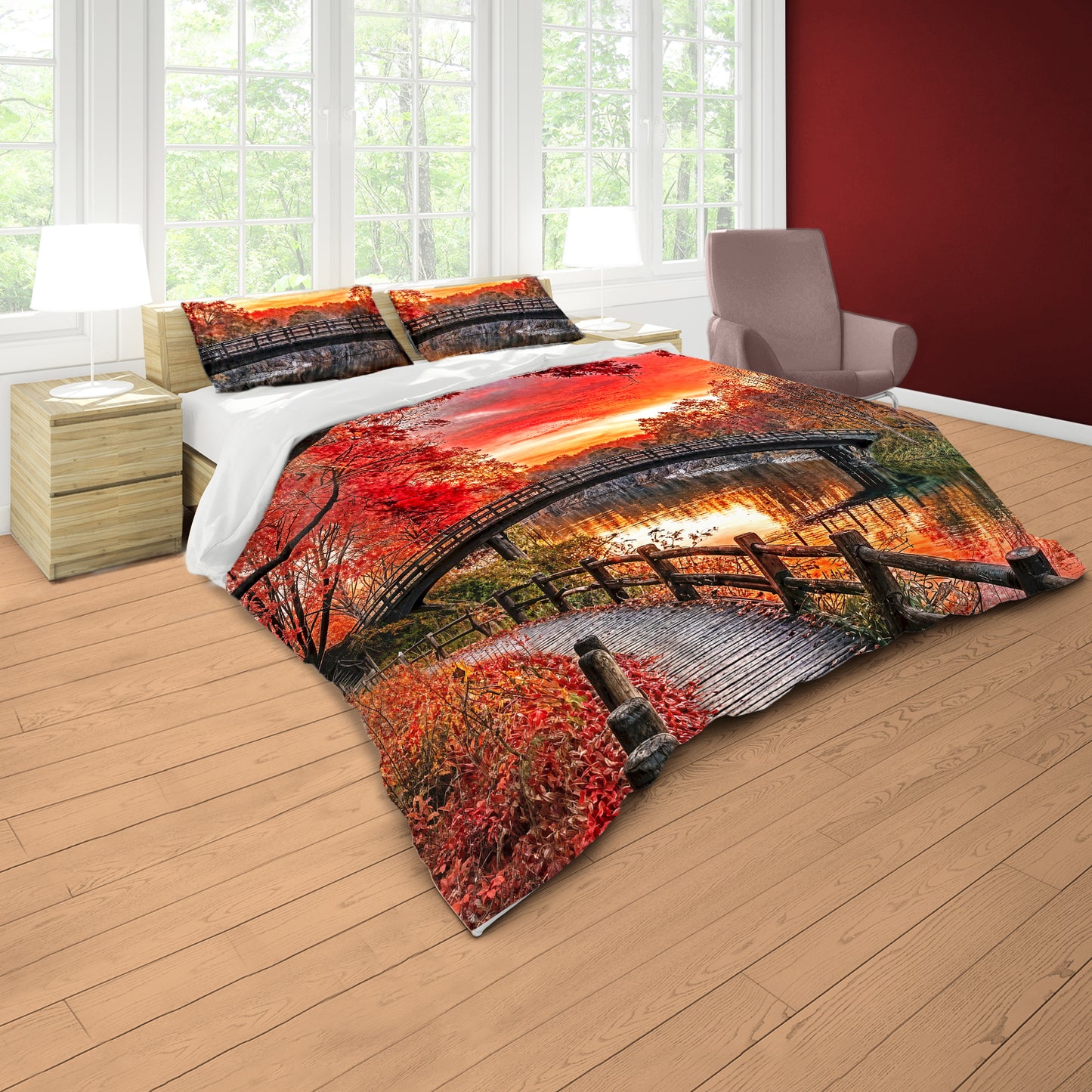 Red Moon Duvet Cover Set