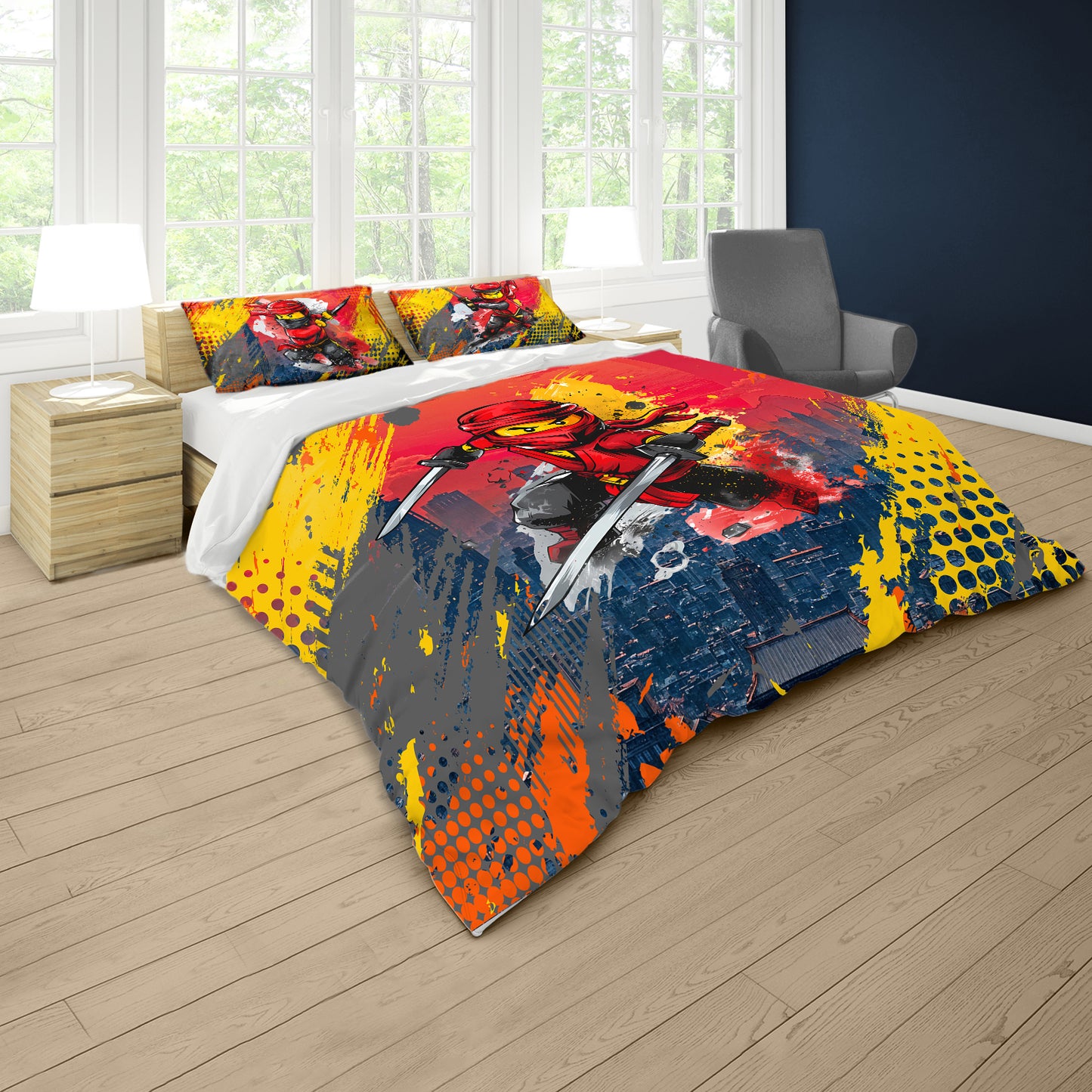 Red Ninja Duvet Cover Set