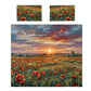 Red Poppies in the Wind Duvet Cover Set