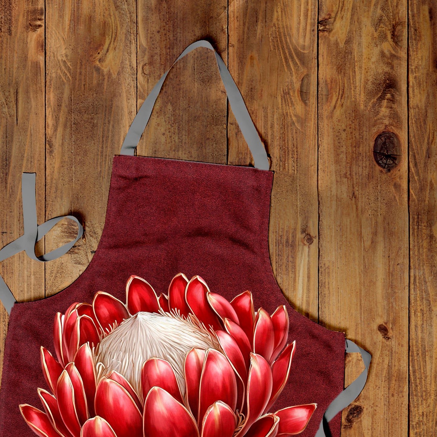 Red Protea Apron by Mark van Vuuren