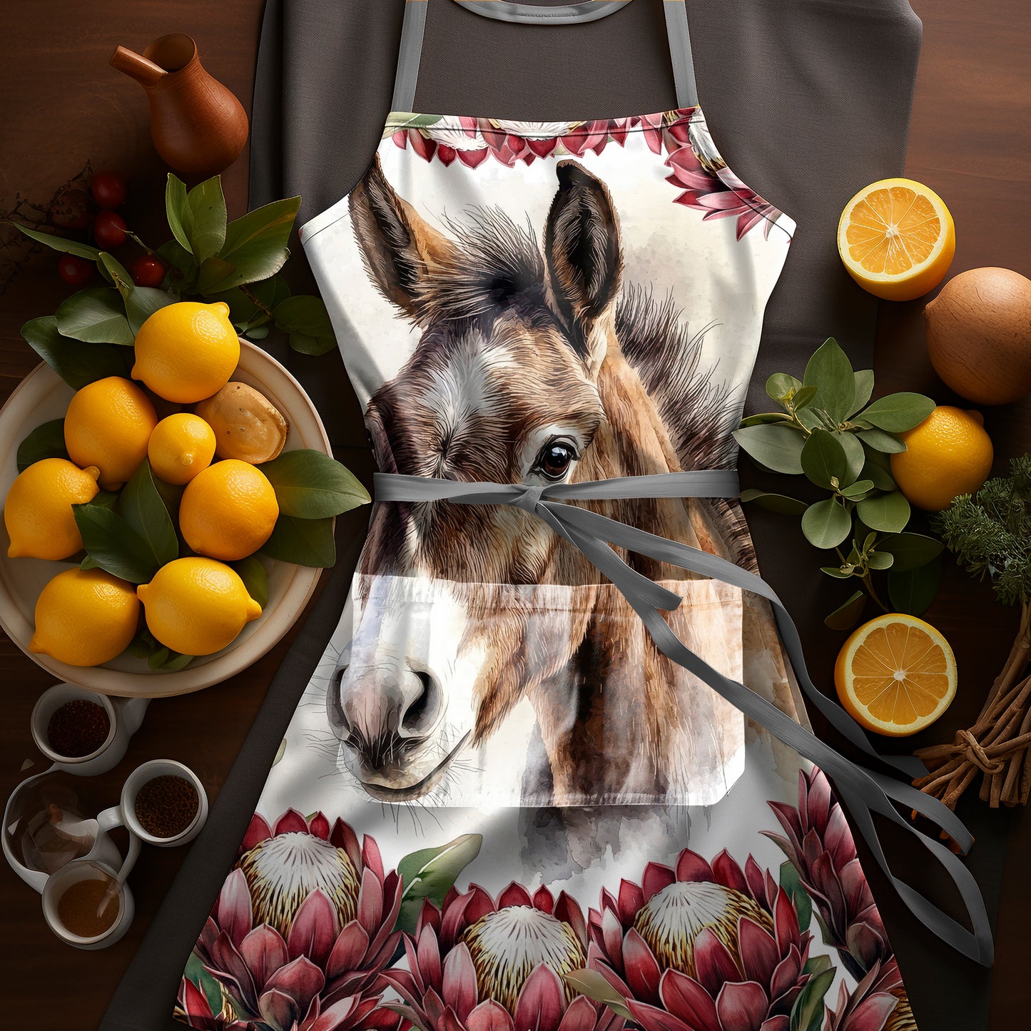 Red Protea Donkey Apron by Mark van Vuuren