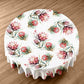 Red  Protea on White Wood Round Tablecloth by Mark van Vuuren