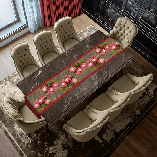 Red Proteas Table Runner