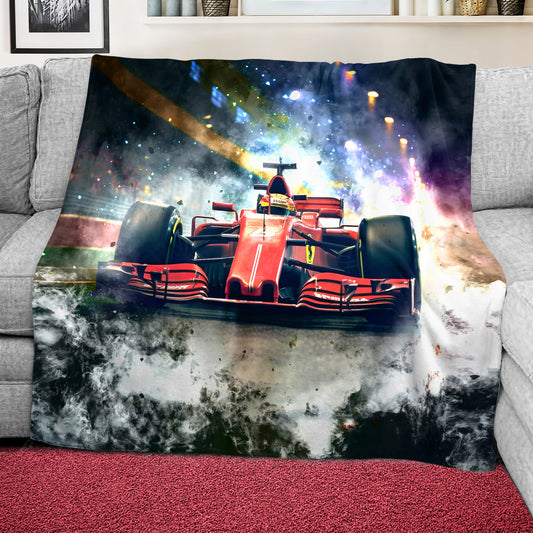 Red Racing Rush Light Weight Fleece Blanket