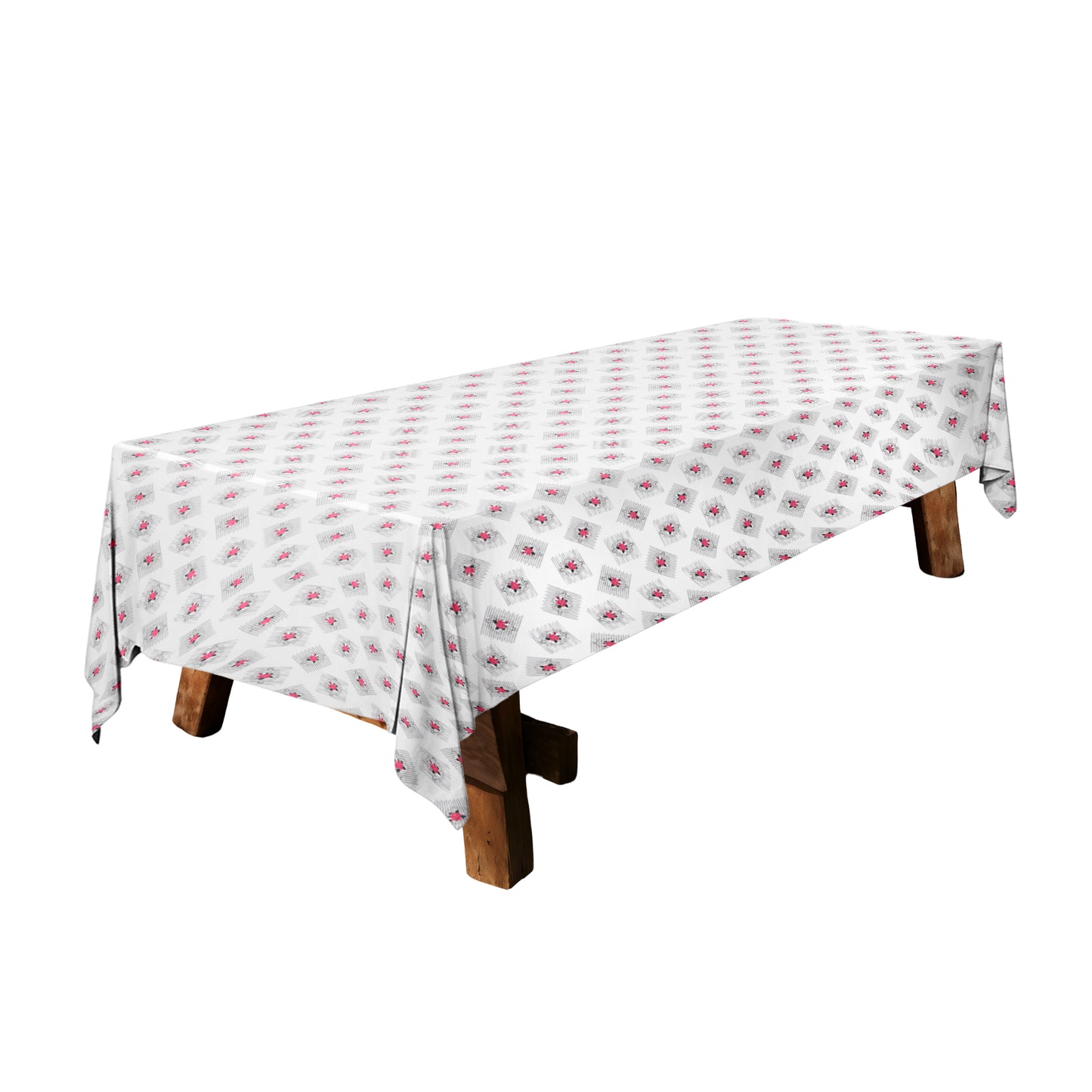 Red Rose on White Background 3m Rectangle Tablecloth