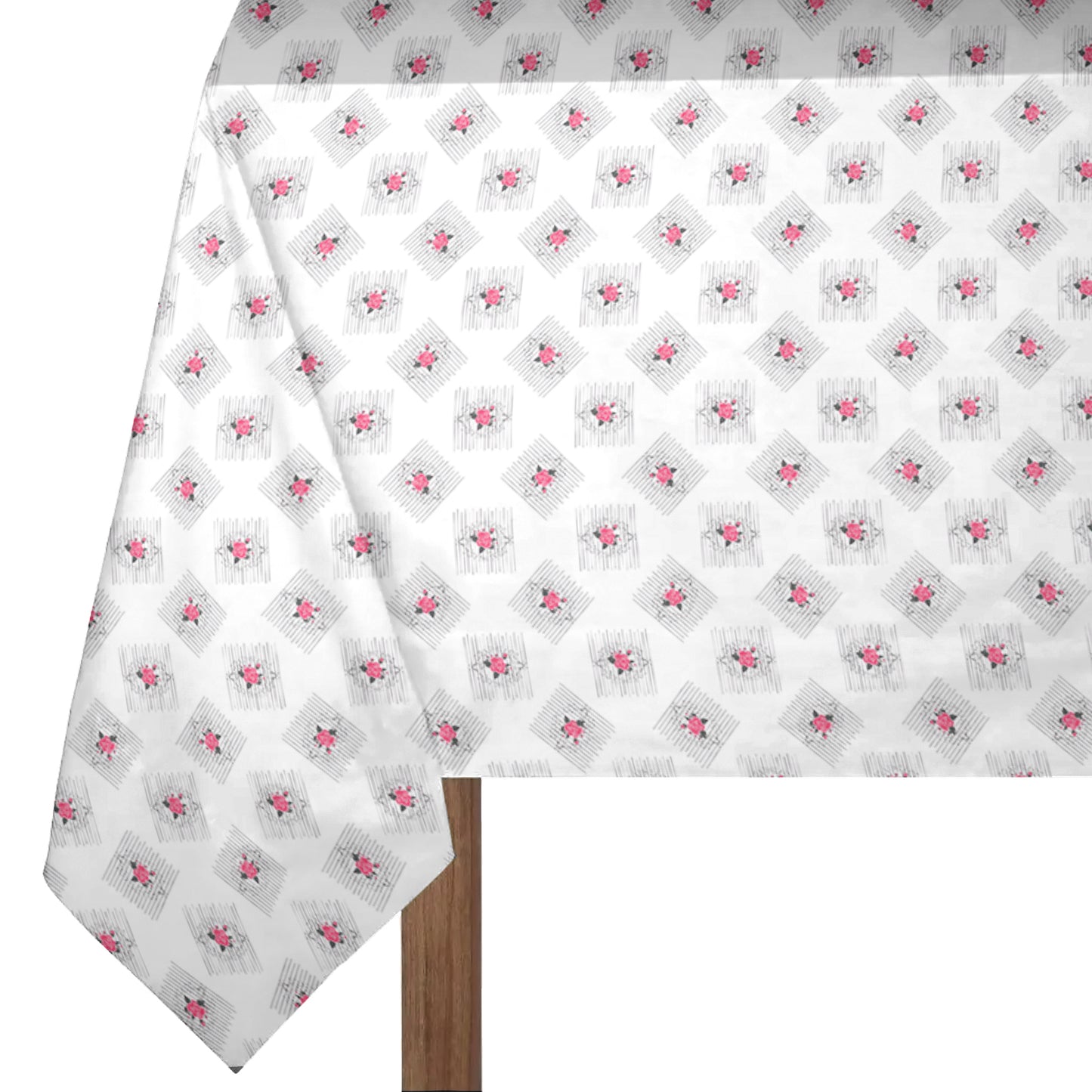 Red Rose on White Background 3m Rectangle Tablecloth