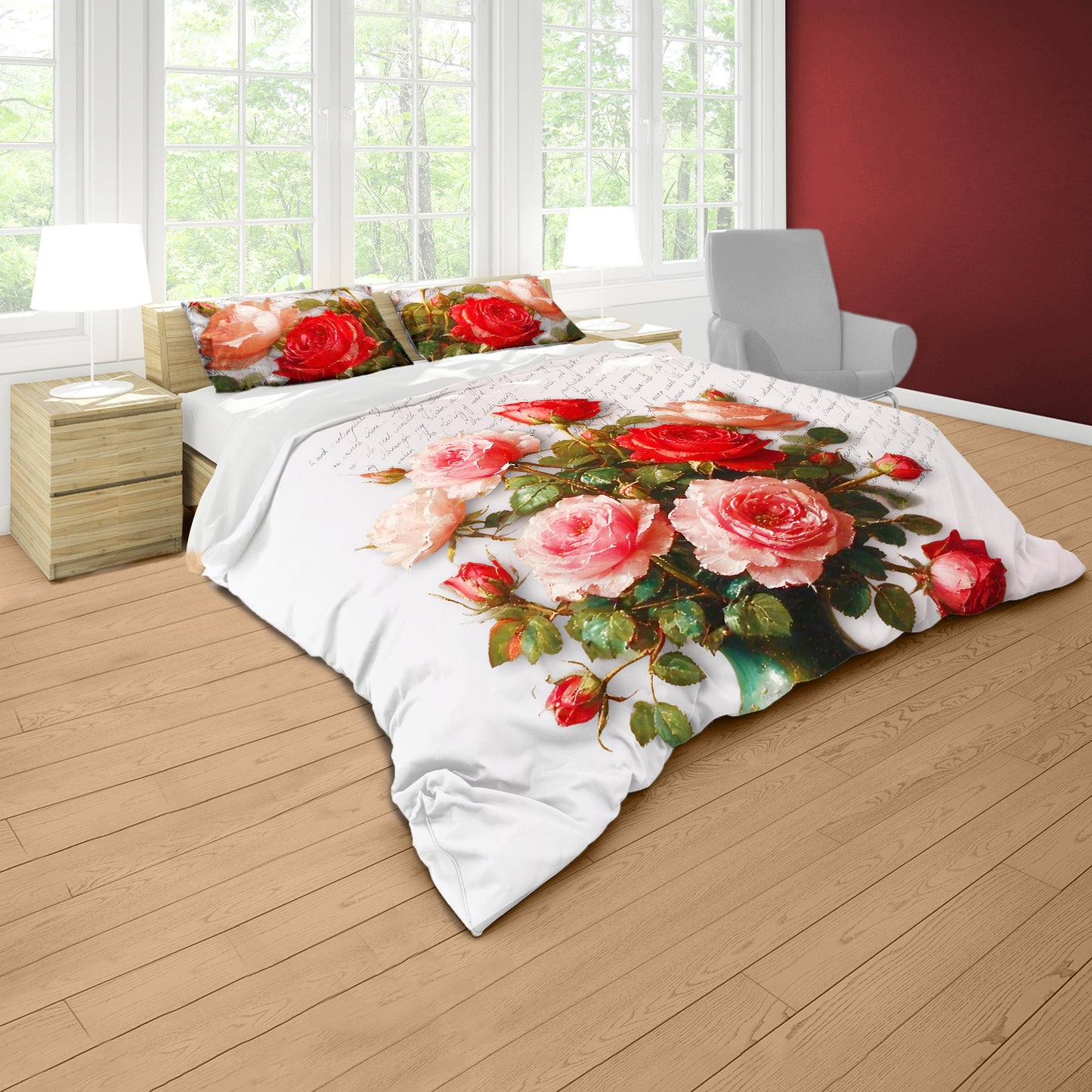 Red Roses Duvet Cover Set