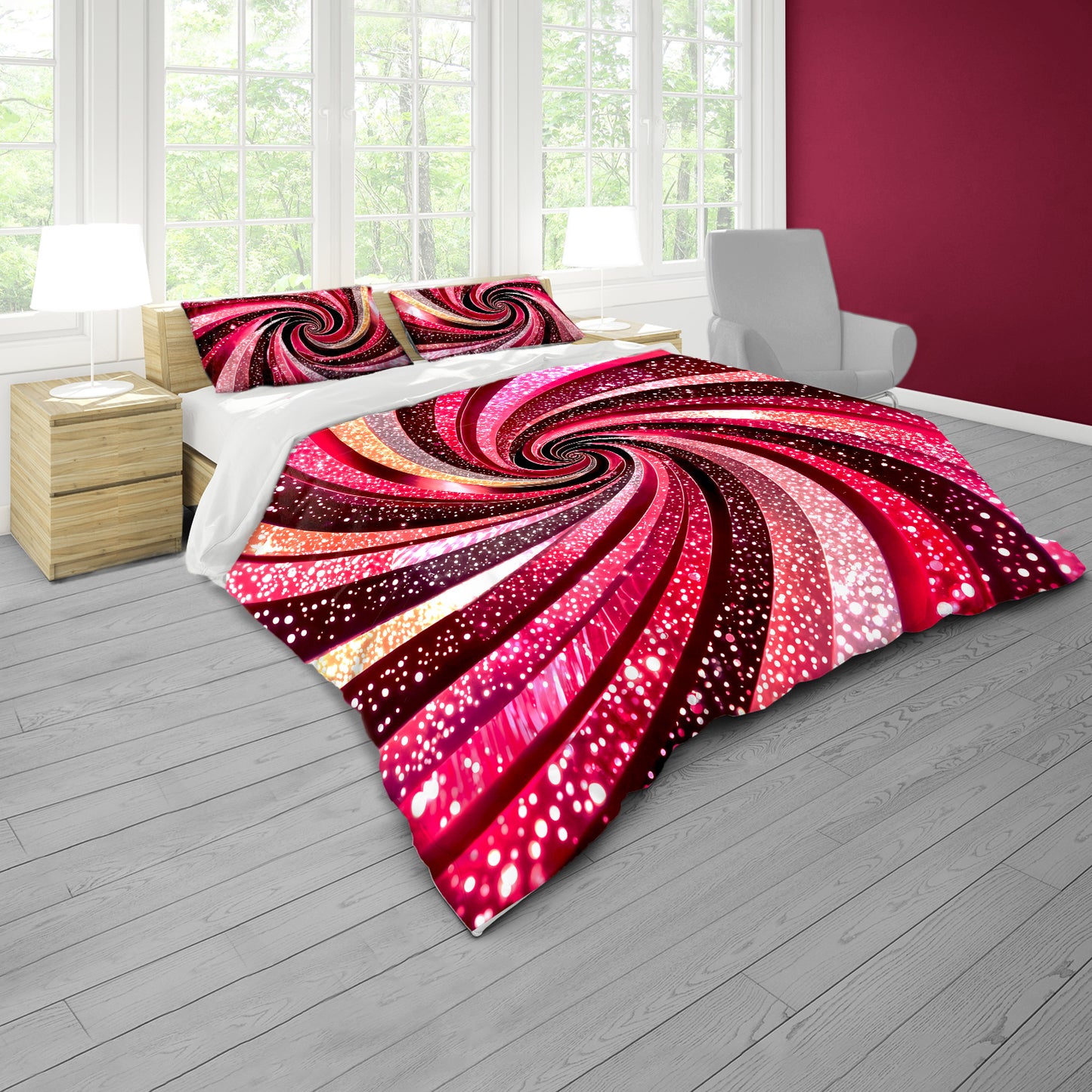 Red Twist Duvet Cover Set
