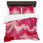 Red Waves Duvet Cover Set