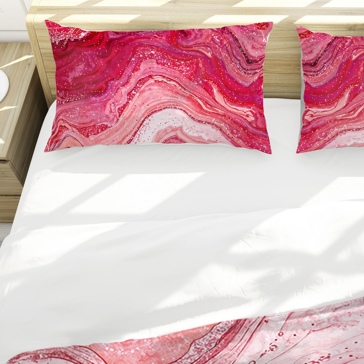 Red Waves Duvet Cover Set