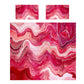 Red Waves Duvet Cover Set