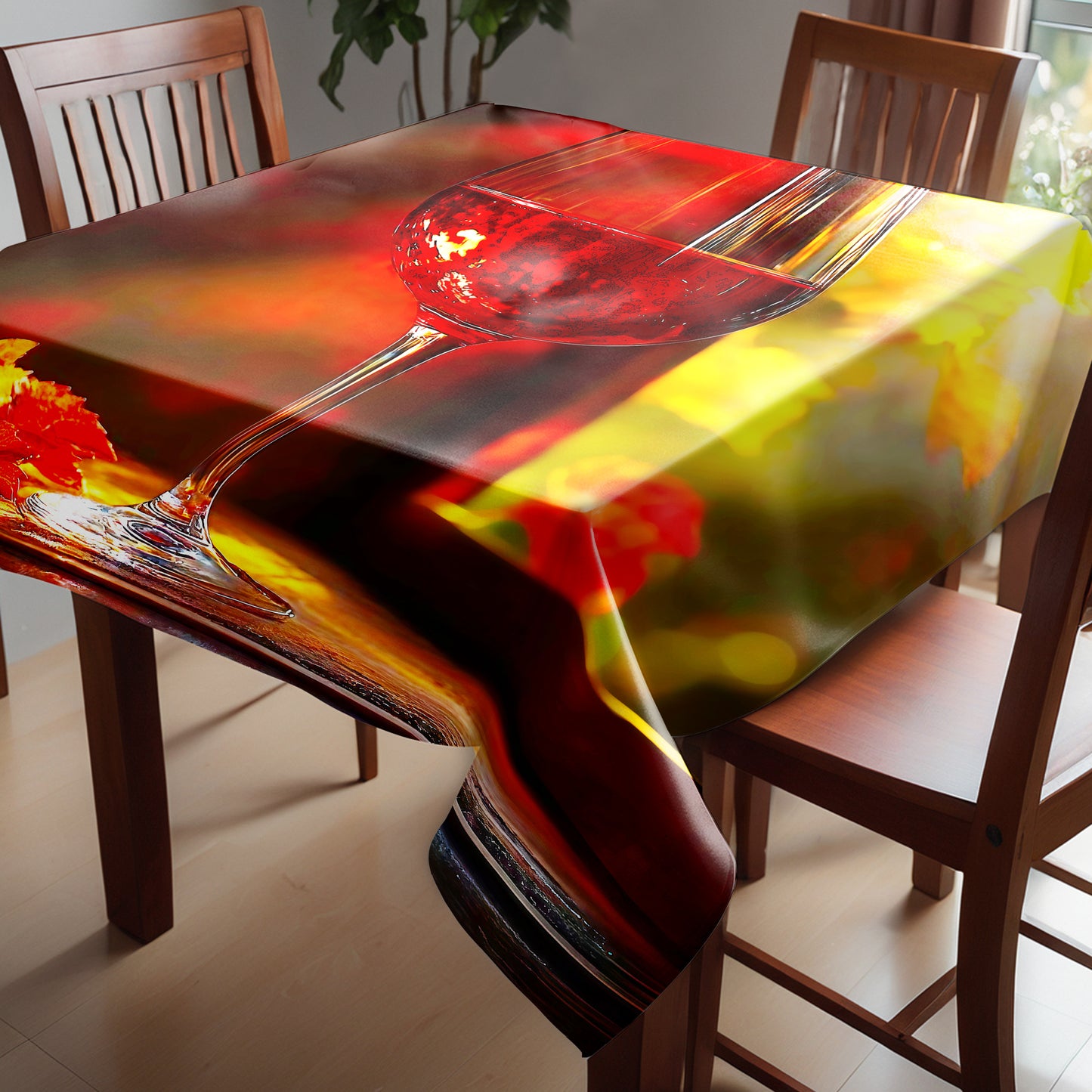 Red Wine Square Tablecloth