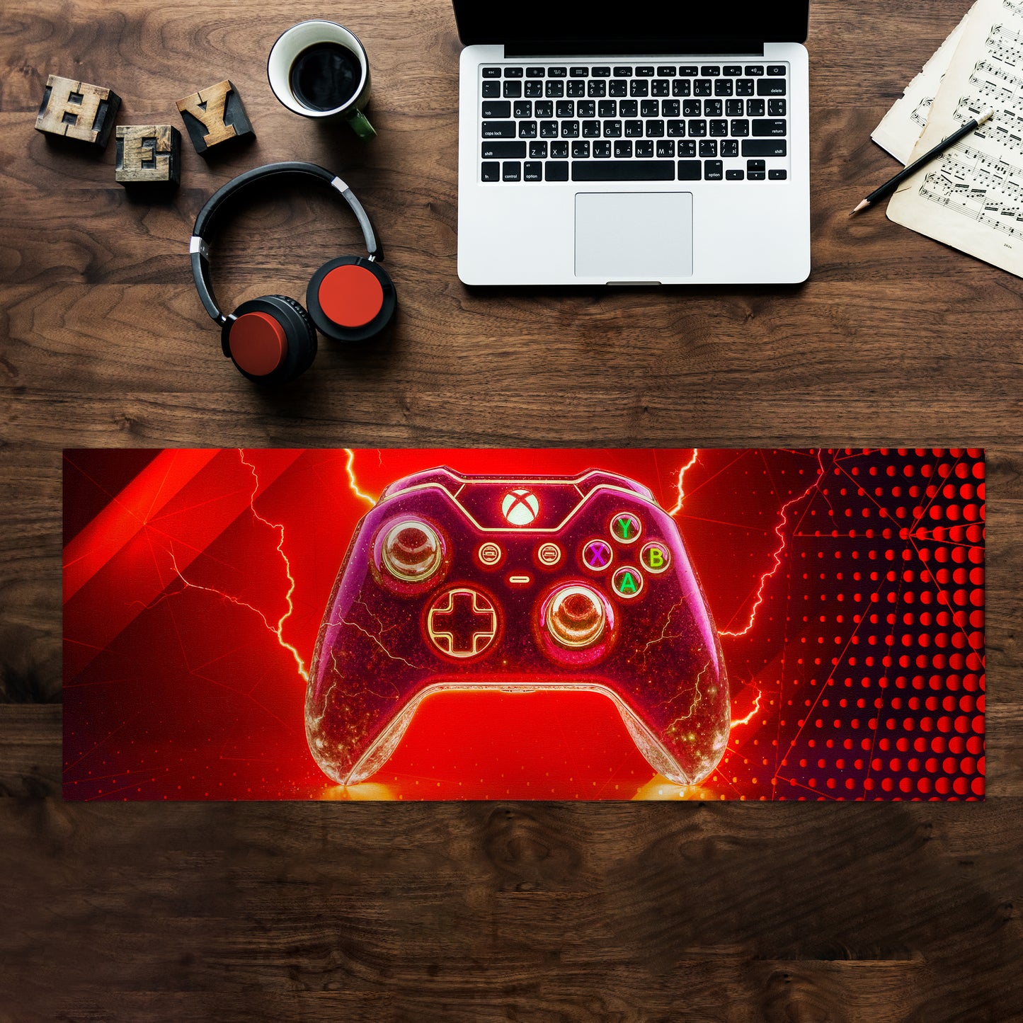 Red Xbox Controller Desk Pad