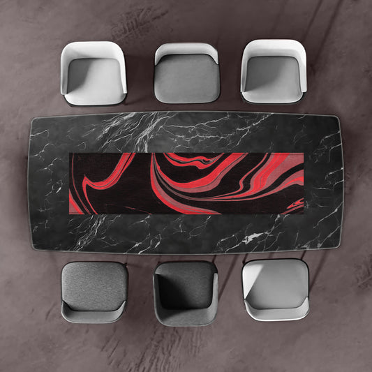 Red & Black Currents 160cm Table Runner