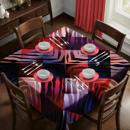 Red & Blue Pattern Square Tablecloth