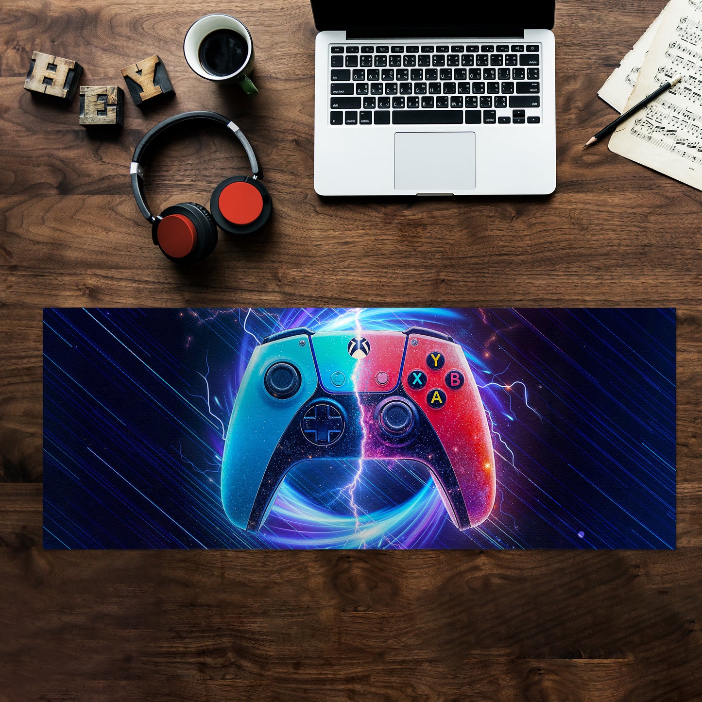Red & Blue Xbox Controller Desk Pad