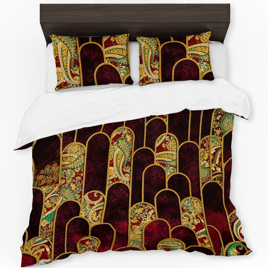 Red & Gold Chamber Duvet Cover Set