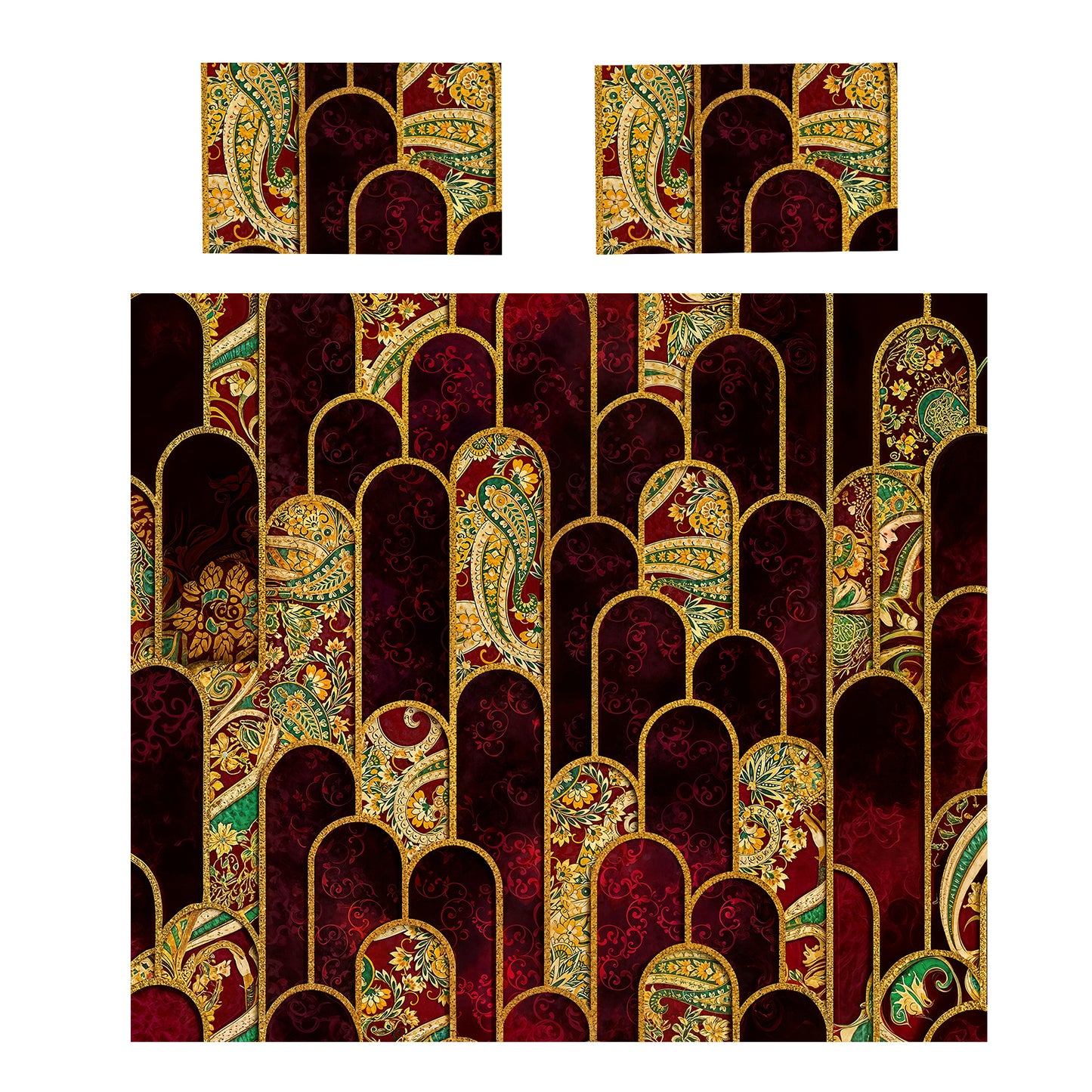 Red & Gold Chamber Duvet Cover Set