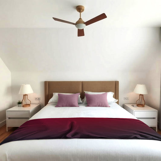 Red Ombre Light Bed Throw