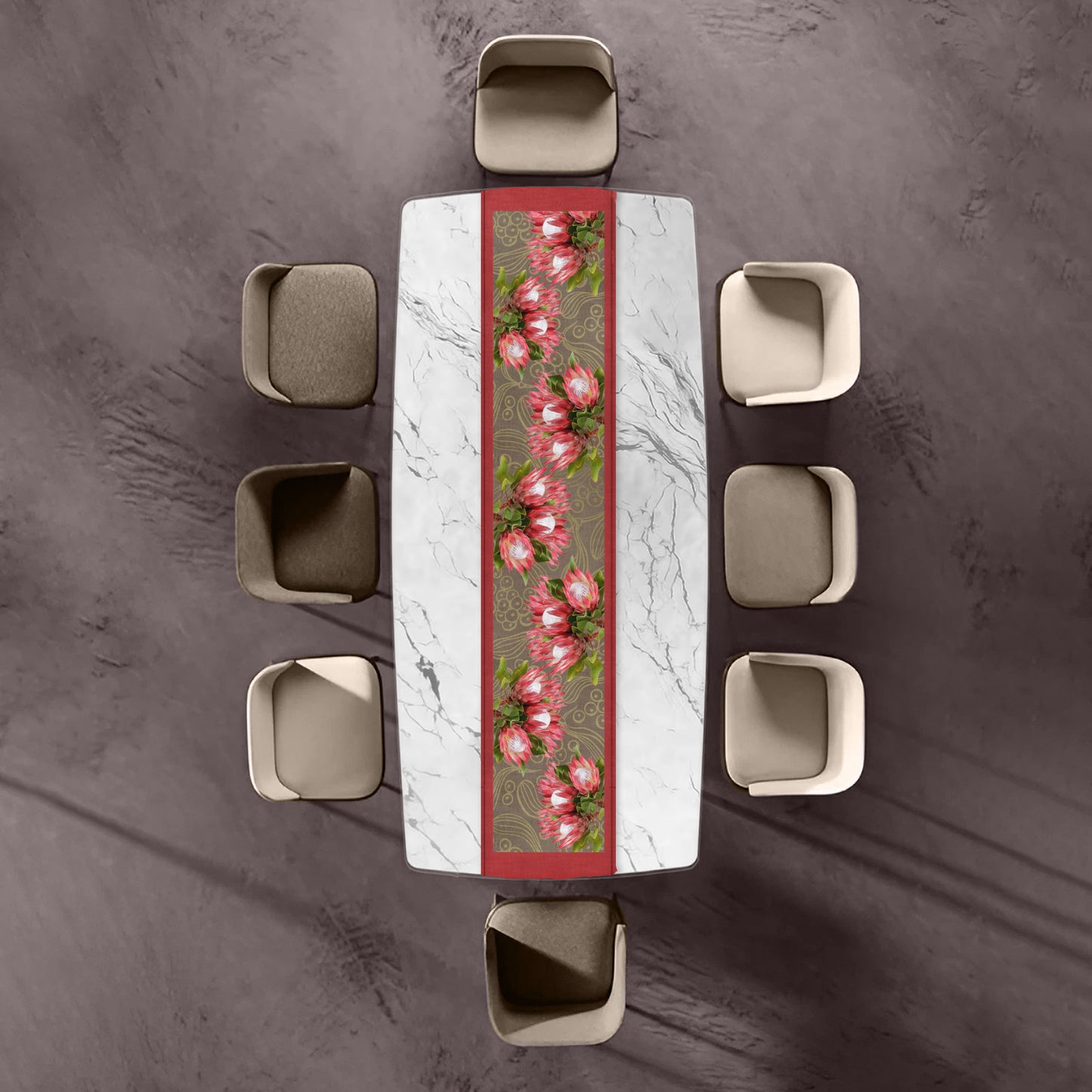 Red Proteas Table Runner