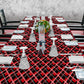 Red and Black Checkered Pattern  3m Rectangle Tablecloth