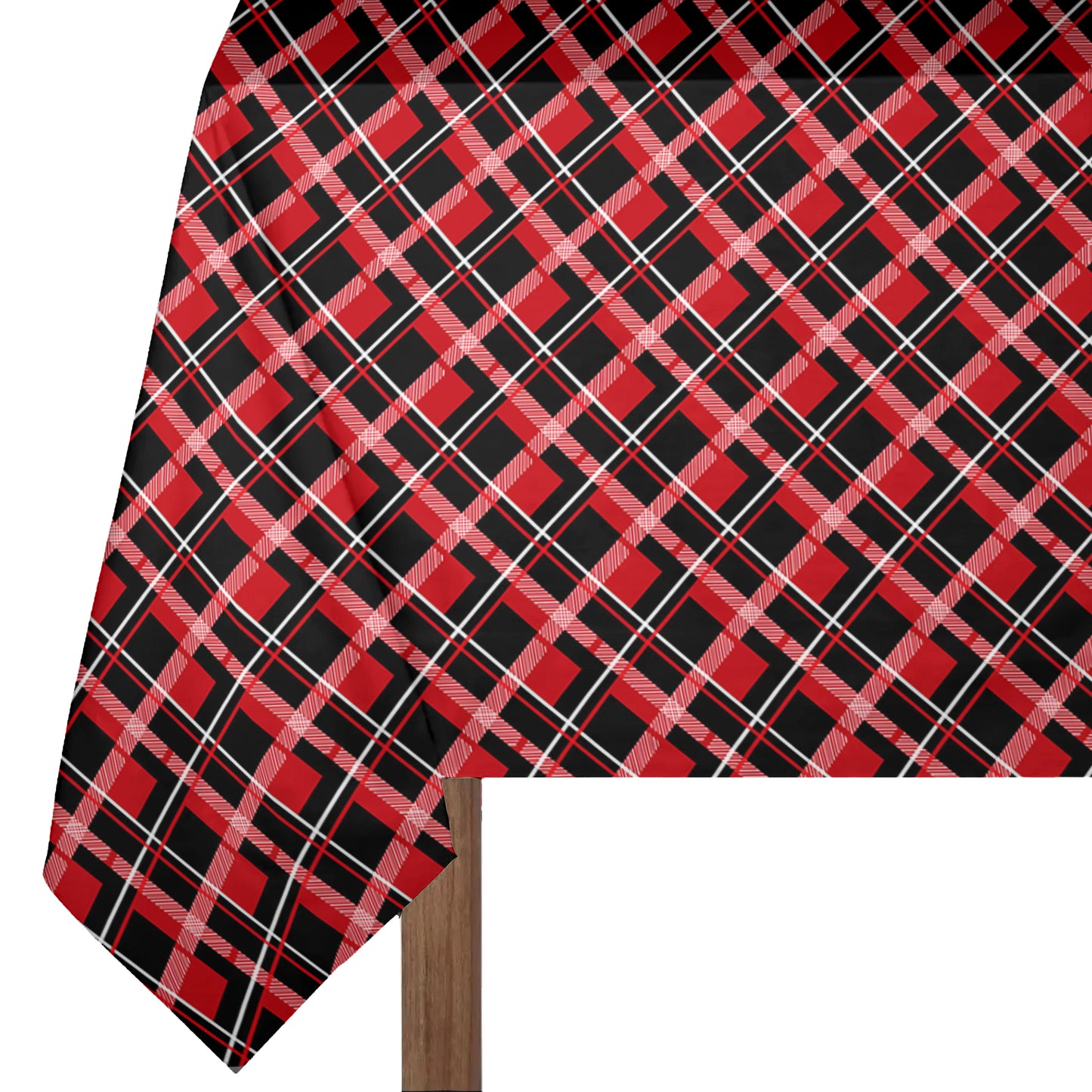Red and Black Checkered Pattern  3m Rectangle Tablecloth