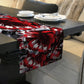 Red and Black Floral Table Runner