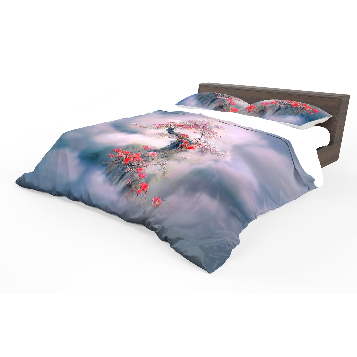Red and Pink Tree Duvet Cover Set